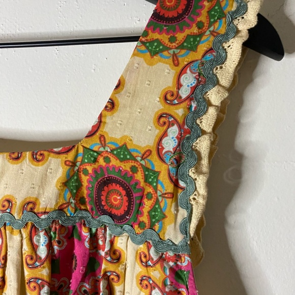 Anthropologie Let Me Be Abstract Ruffled Tank Size 8 - Picture 6 of 8